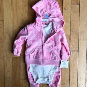 3 Piece Owl Sweatsuit - Onesie Sweatpants Hoodie